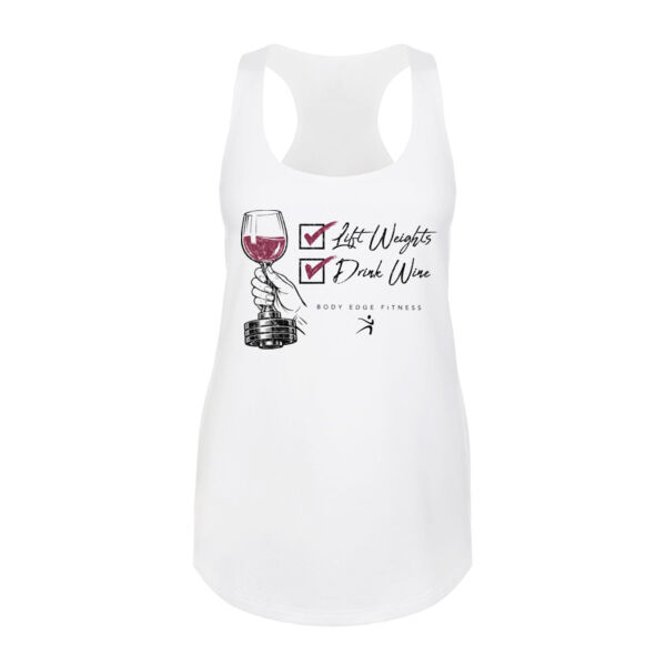 LIFT WEIGHTS DRINK WINE - WOMEN'S FITTED TANK TOP - $A59JHS$ Thumbnail